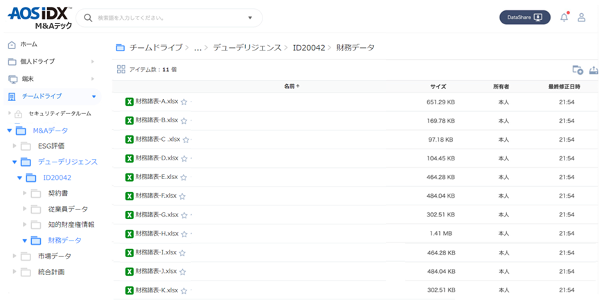 M&Aデータプラットフォーム AOS IDX