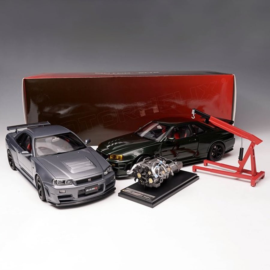 日産スカイライン GT-R (BNR34) の 1/18 スケールミニカーが