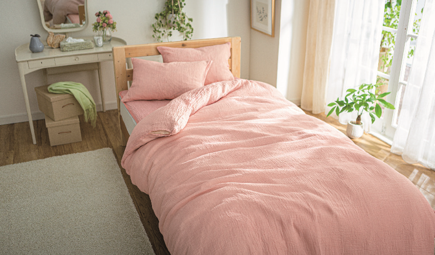 ↑②綿ガーゼ寝具シリーズ