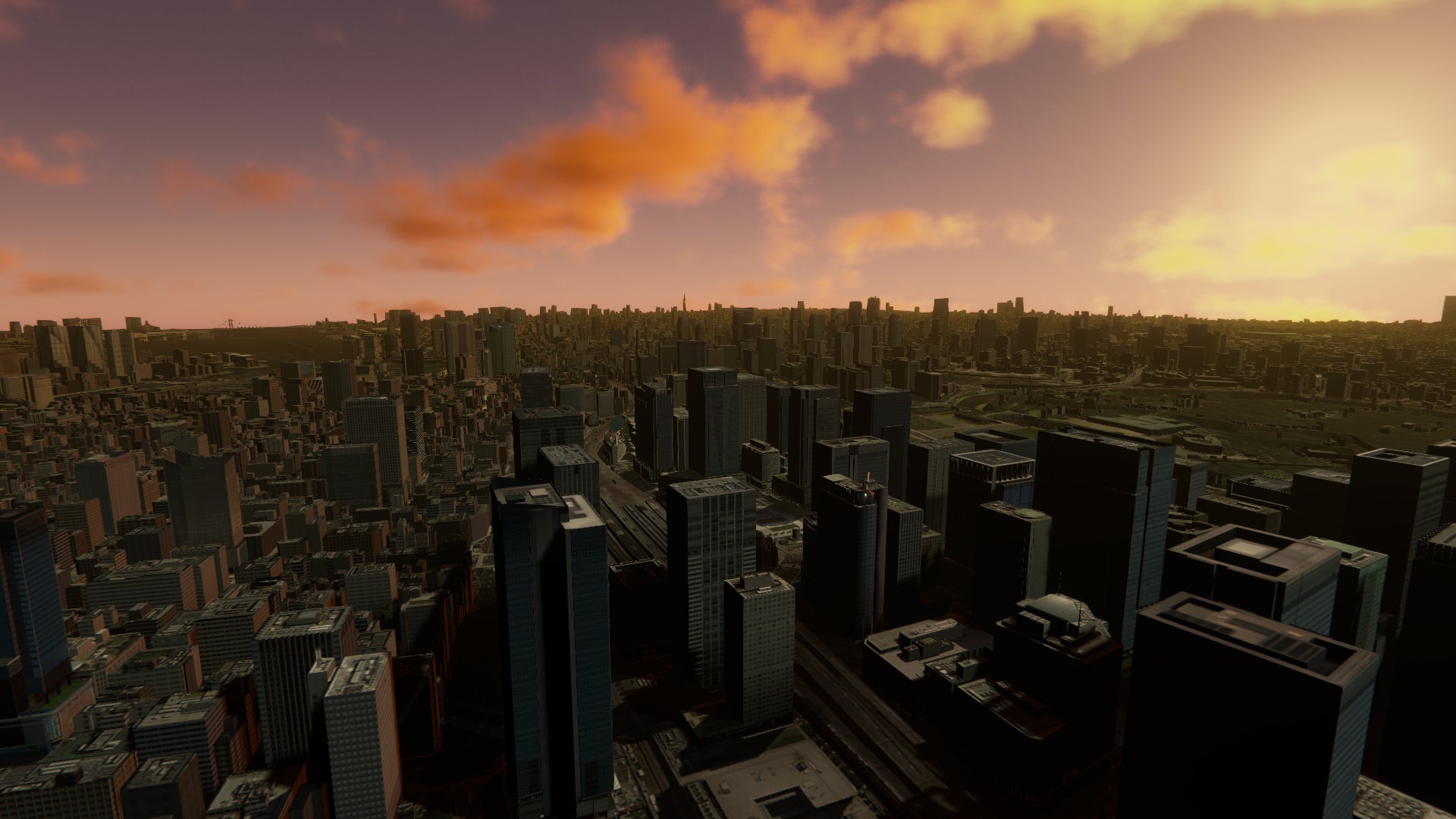 同上での夕景