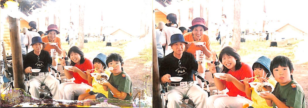 修復前の写真（左）と修復後の写真（右）