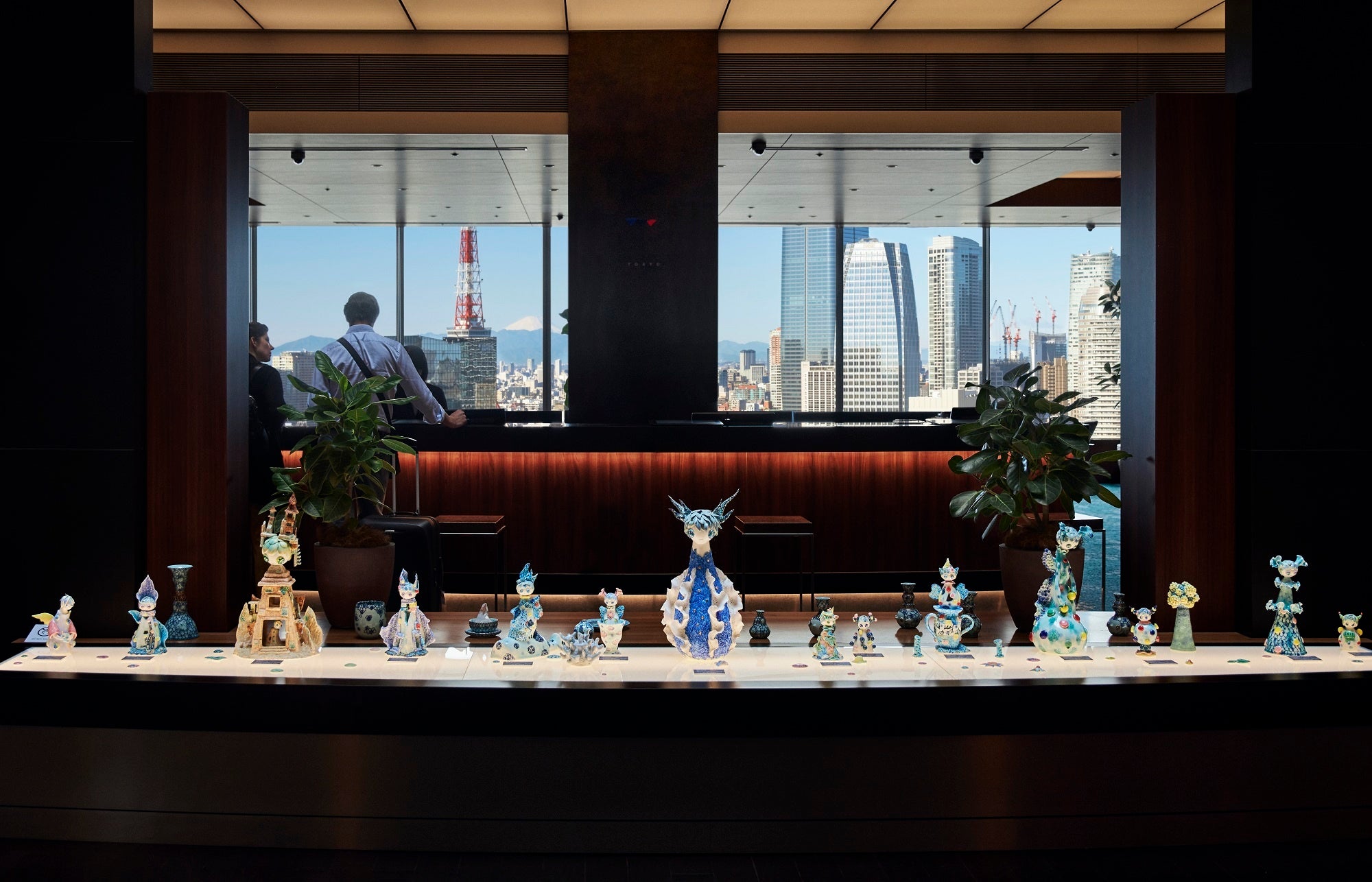 25階ロビーからは富士山と東京タワーが見える