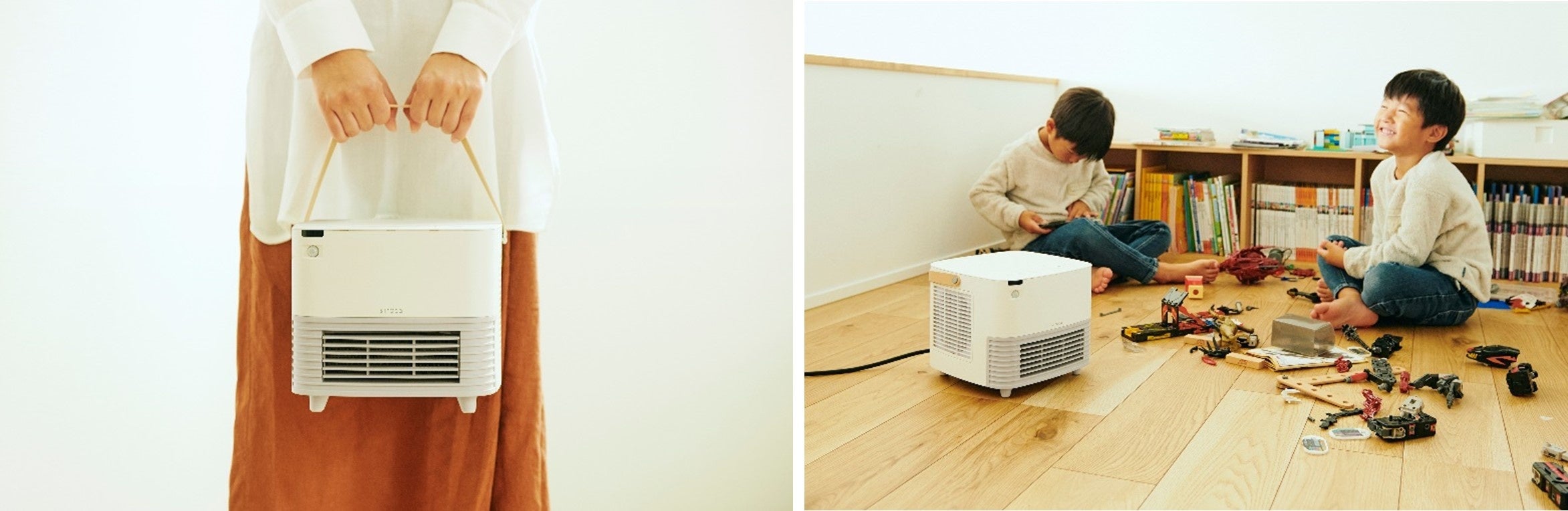 シロカの「人感センサー付き セラミックファンヒーター ポカCUBE」が