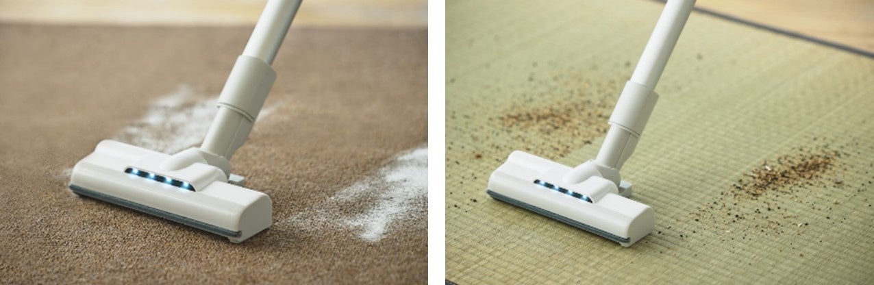 【画像左から】カーペットのお掃除に／畳のお掃除にも