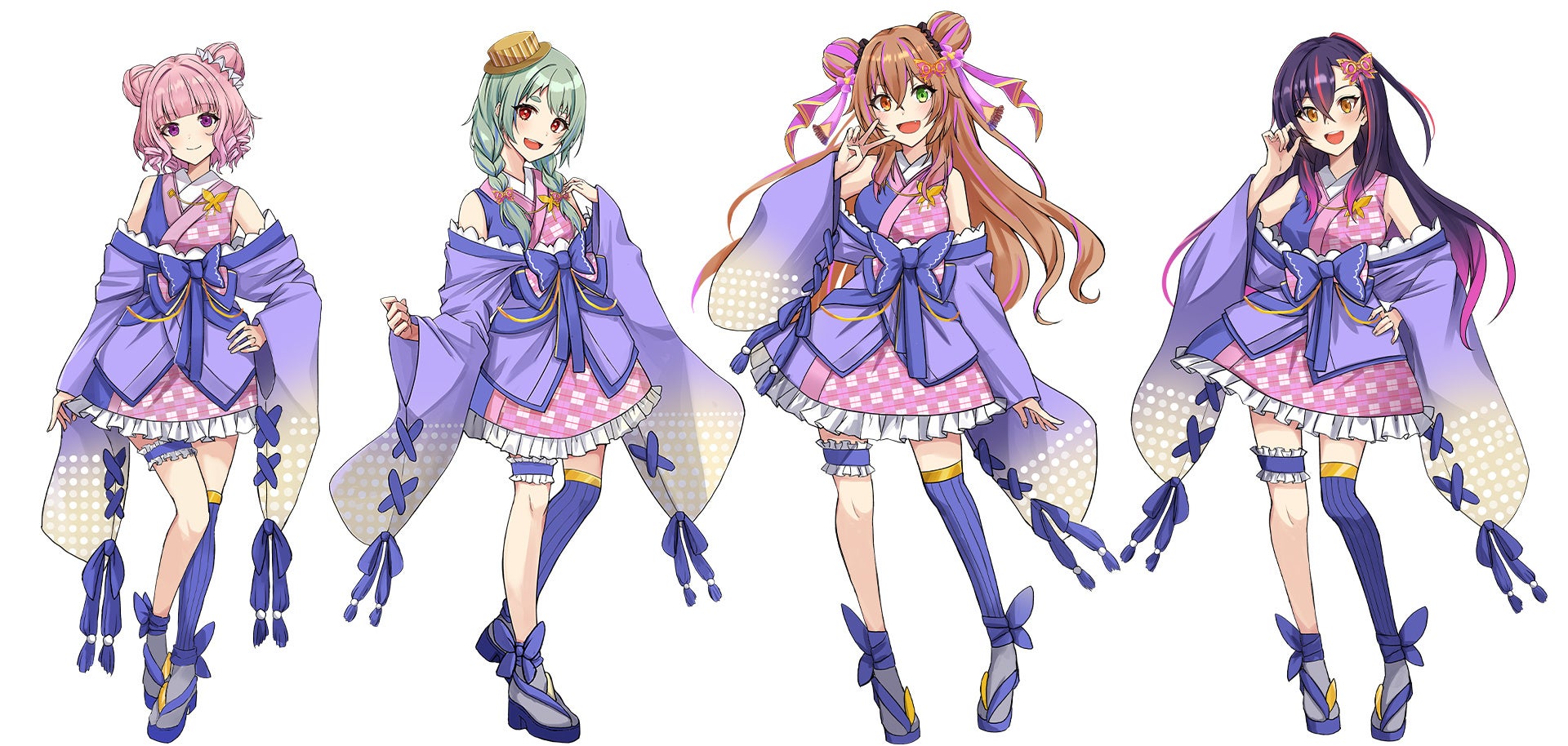 【左から】姫乃果実（ひめの・このみ）、羽月風花（はづき・ふうか）、小熊千歌（おぐま・ちか）、黒川光希（くろかわ・みつき）