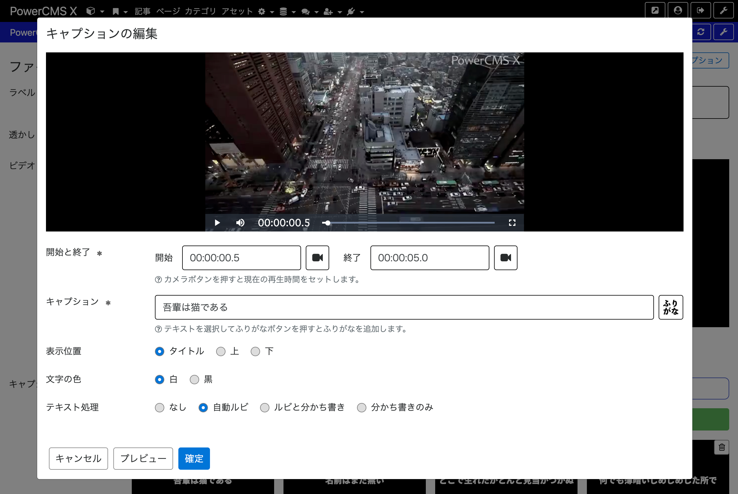 動画をプレビューしながら字幕を登録