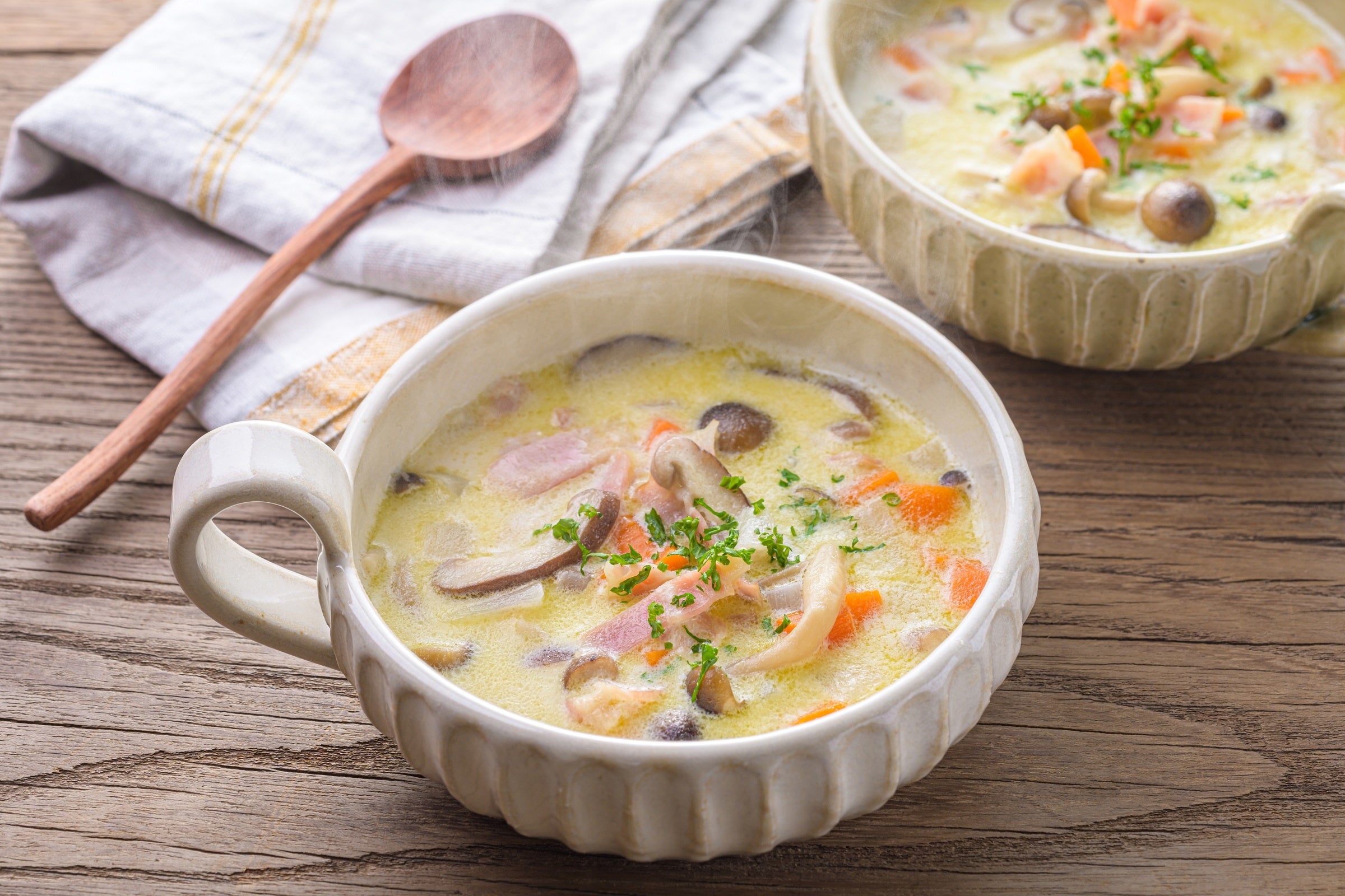 きのことベーコンのチャウダー　by　西岡麻央さん