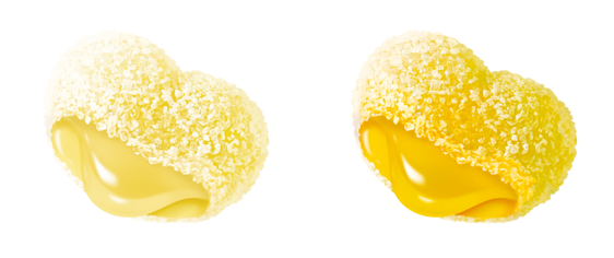 台湾産黒葉ライチ（左）／沖縄産パイナップル（右）