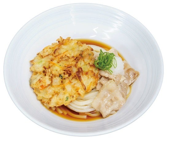 野菜かき揚げと豚肉の冷やしうどん