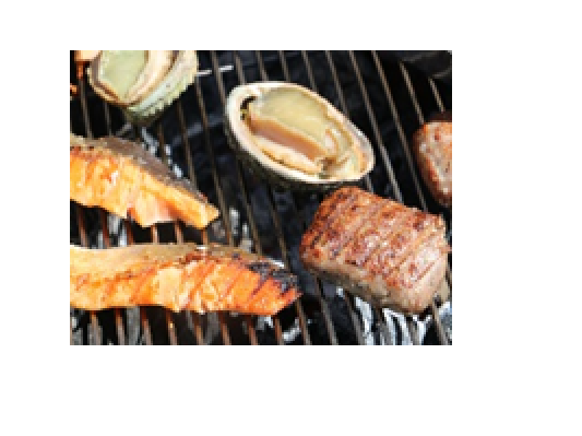 「ポーポー焼き・鮭・アワビ」