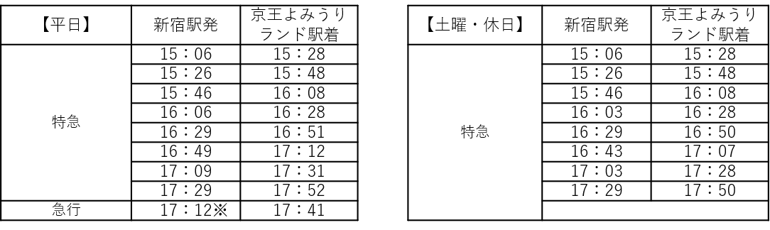 ※新線新宿駅発