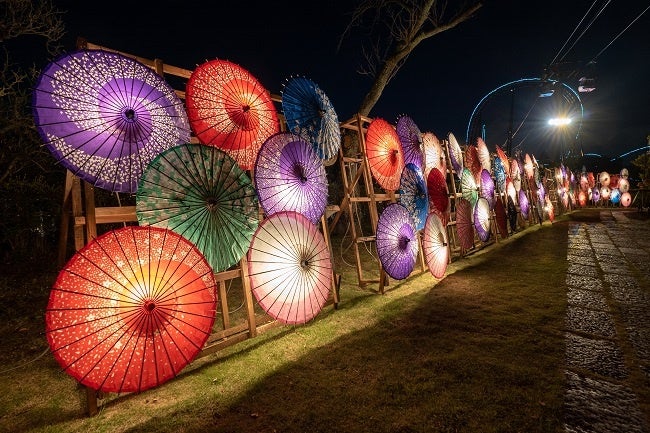 和傘のライトアップ(昨年の様子)