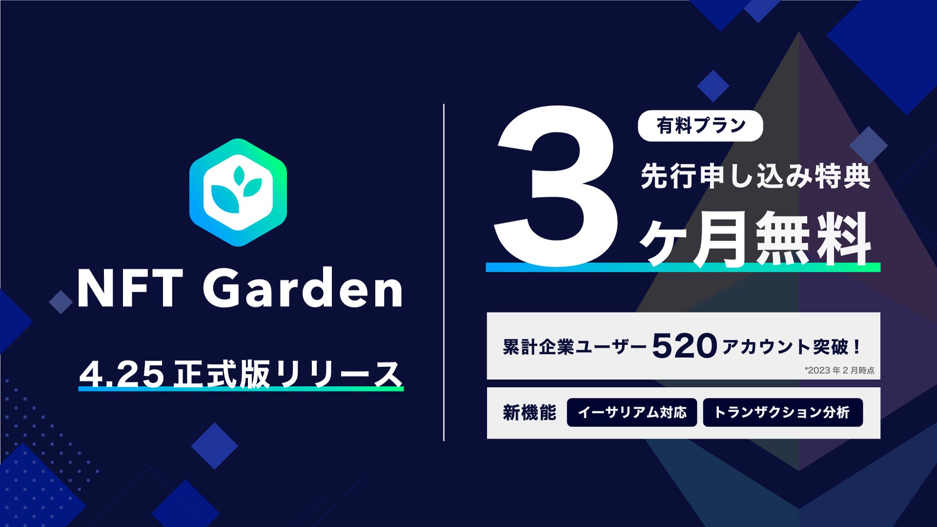 企業向けNFT⽣成プラットフォームの『NFT Garden』が正式版