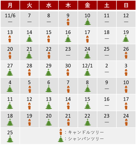 点灯スケジュール