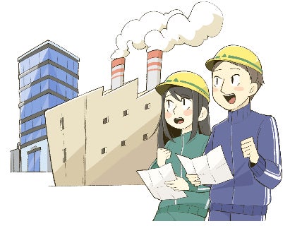 企業訪問イメージ 脱炭素取組を行う企業を訪問します。