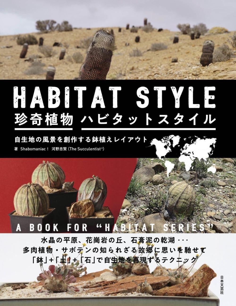 水晶の平原 花崗岩の岡 石膏泥の乾湖 多肉植物 サボテンの知られざる故郷に思いを馳せて 鉢 土 石 で自生地を再現するテクニックを紹介する 珍奇植物 ハビタットスタイル 10 26発売 株式会社日本文芸社のプレスリリース