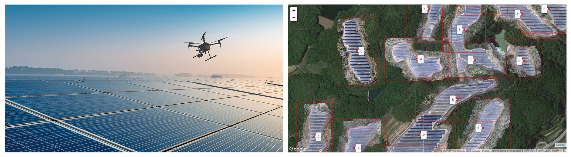 株式会社センシンロボティクスのドローンを用いた太陽光発電設備点検
