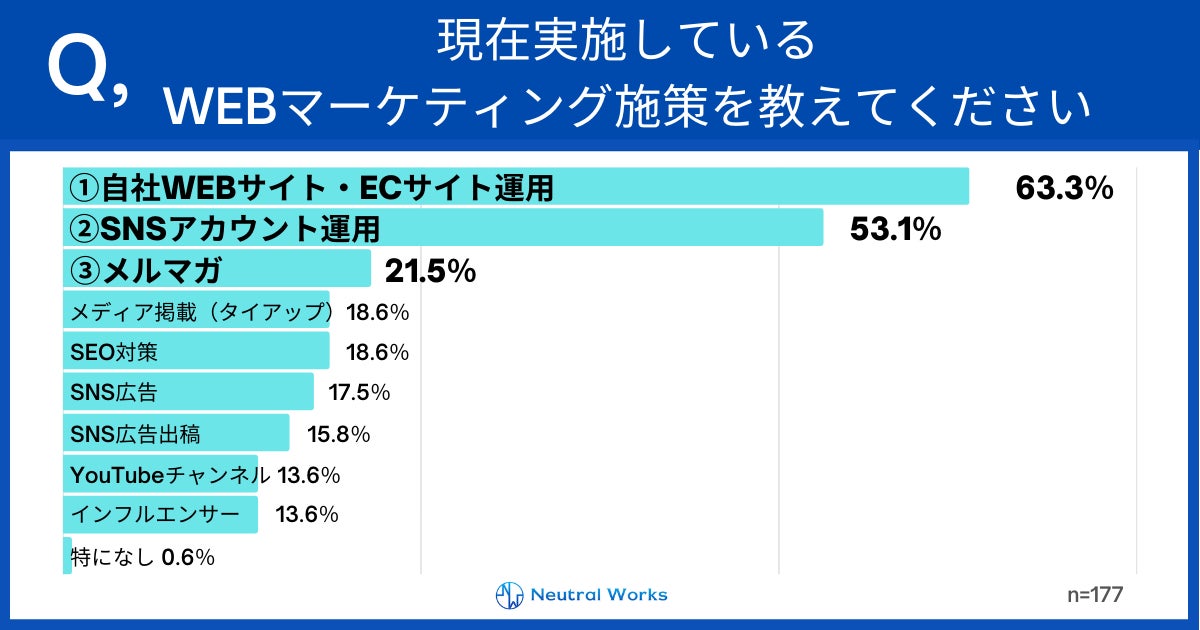 ファッション・アパレル業界のWebマーケティング担当者が現在実施しているWebマーケティング施策