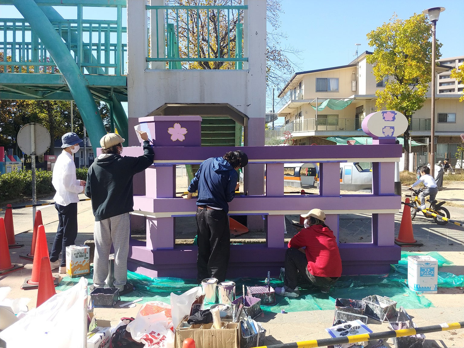 塗り替え中の様子