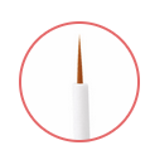 ラメをピンポイントで 乗せやすい極細筆