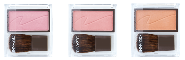 左から、03 ミルクモーヴ、04 ピュアピンク、05 メープルアプリコット