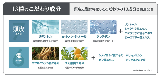 13種のこだわり成分