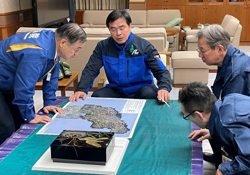 馳石川県知事と意見交換を行うJSPO遠藤会長・森岡専務理事・岩田常務理事