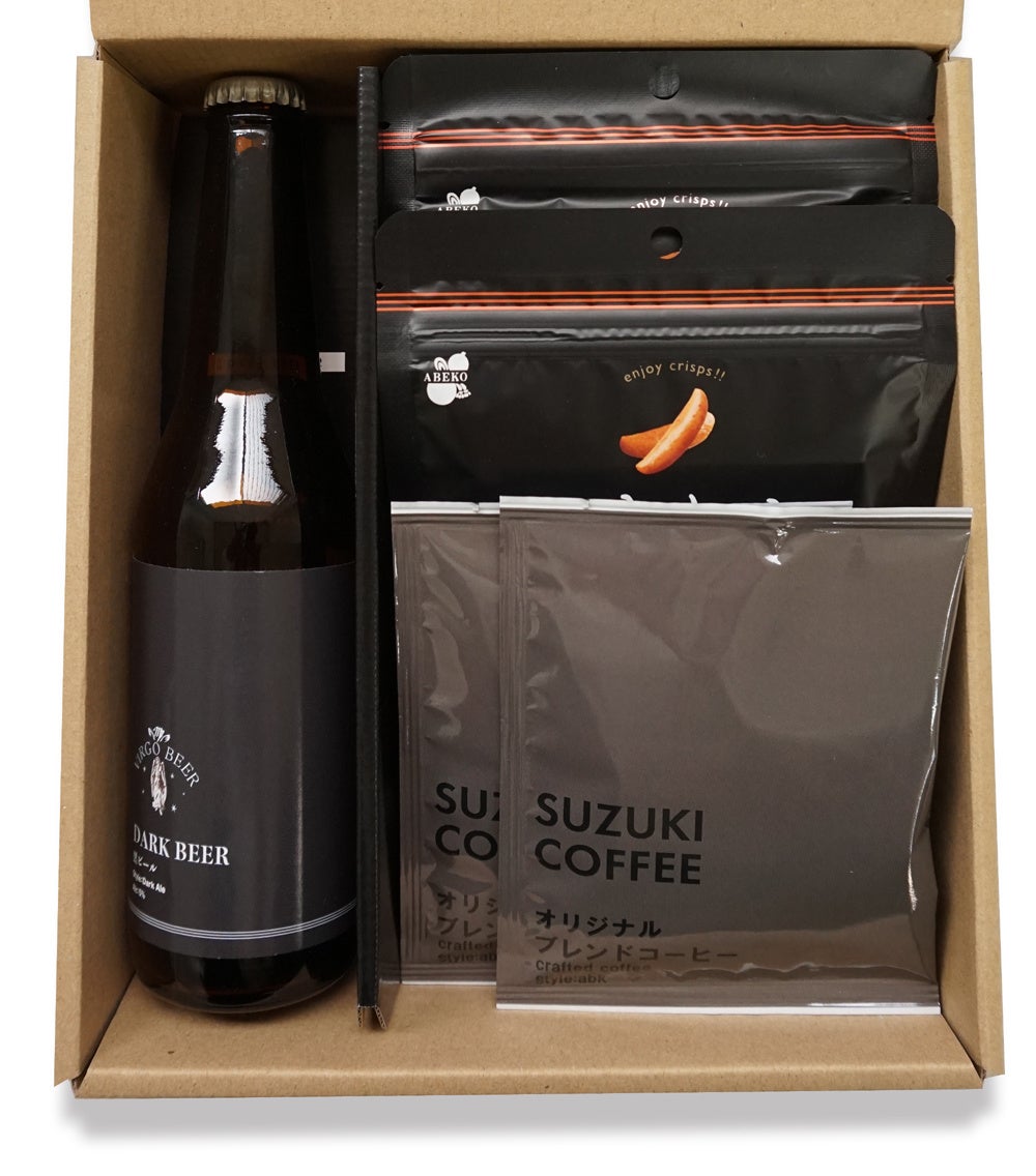 クラフトビール×1、かきたね×2、コーヒー×2