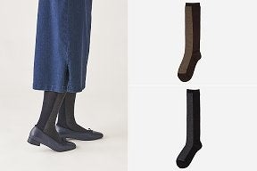 保湿フロント切替ハイソックス