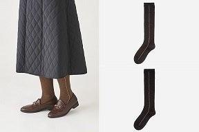 保湿ラメラインハイソックス