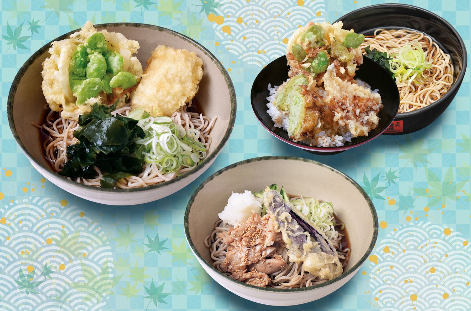 箱根そば・初夏限定おすすめメニュー】「空豆のミニかき揚げ天と
