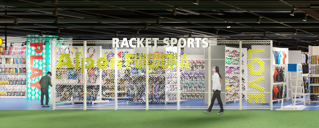 C）ITF（国際テニス連盟）公認テニスコート材を採用したテニスコーナー