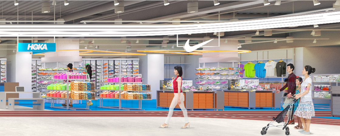 A）世界陸上連盟公認陸上競技用舗装材を使用したランニングコーナー