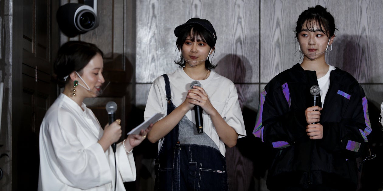 写真左より：ドーキンズ英里奈、宮嶋くるみ(みやじま くるみ／杜の都美少女図鑑所属)、 髙田杏奈(たかだ あんな／とちぎ美少女図鑑所属)