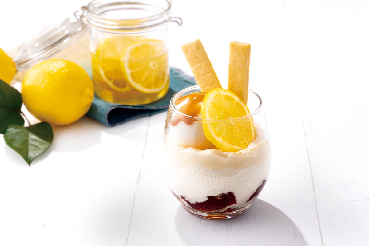 はちみつレモンティーグラス