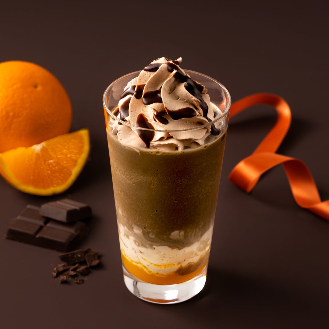 オレンジショコラほうじ茶フローズン（¥720 税込）