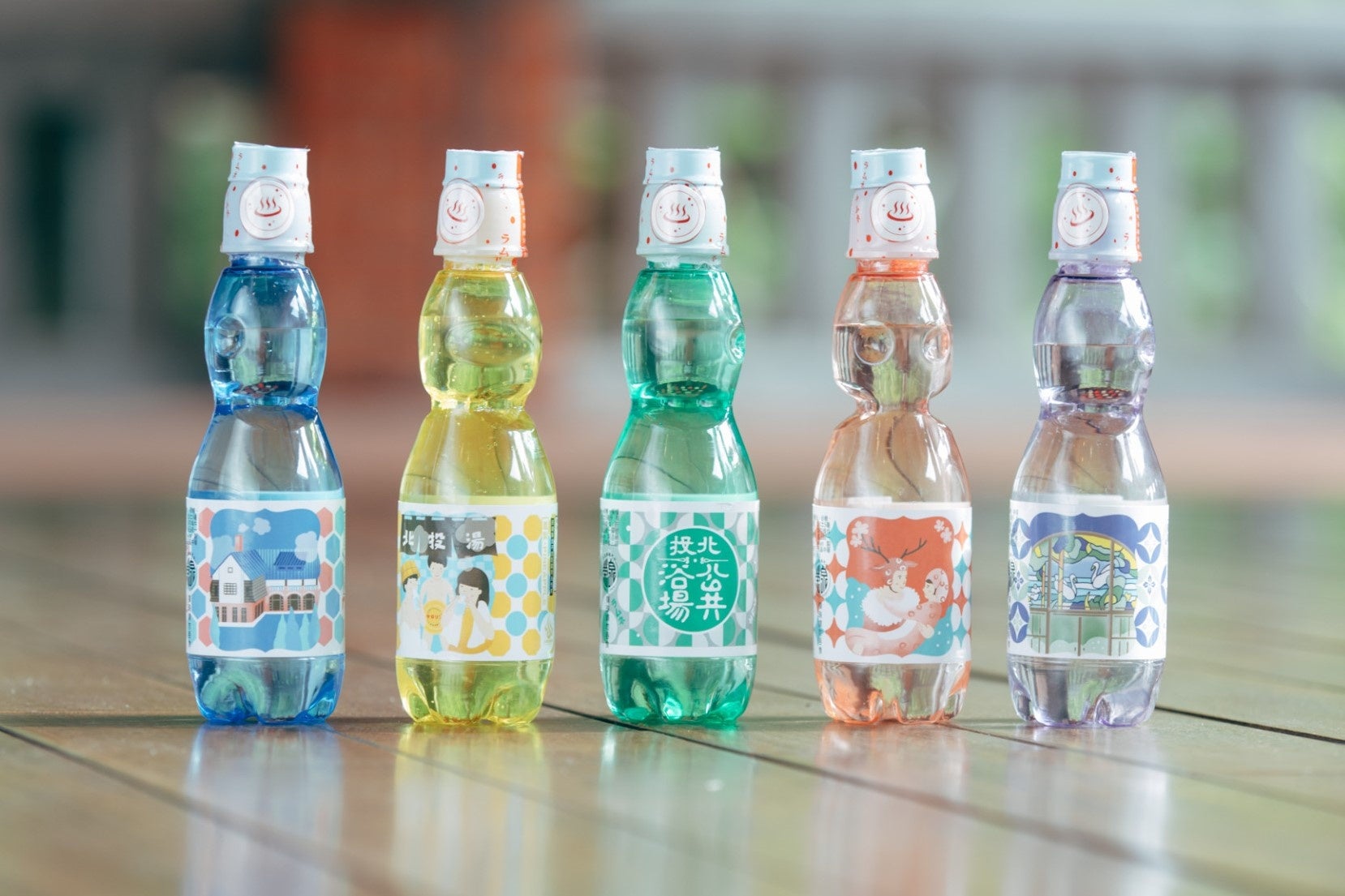 限定特典、5種類の北投オリジナルラムネ。