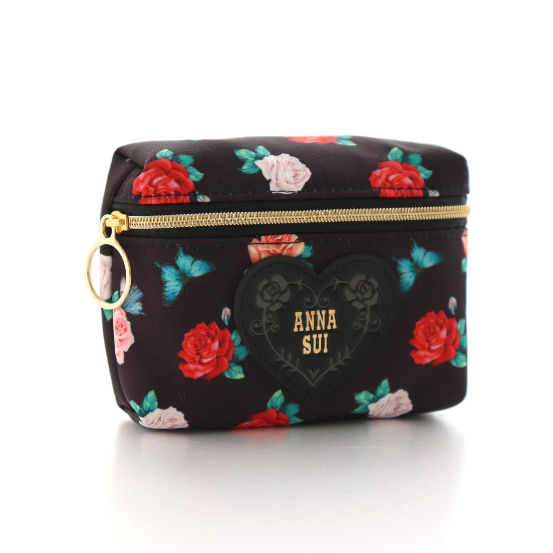 ANNA SUI ローズウッド ショルダーバッグ バーガンディ 花柄 プレート ANNA SUI ローズウッド ショルダーバッグ バーガンディ 花柄