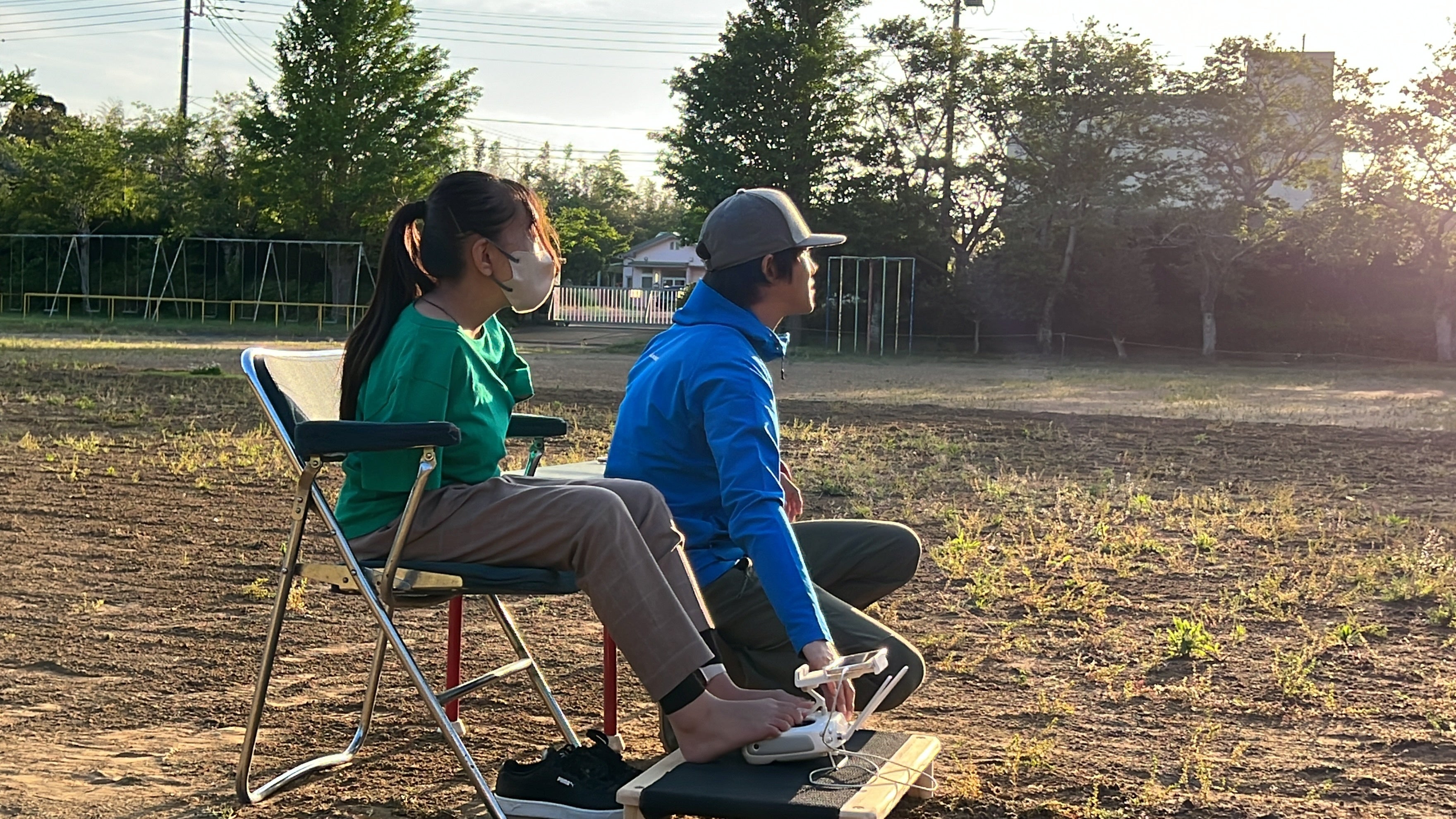 IDA無人航空機教習所で訓練中の宮崎美侑さん