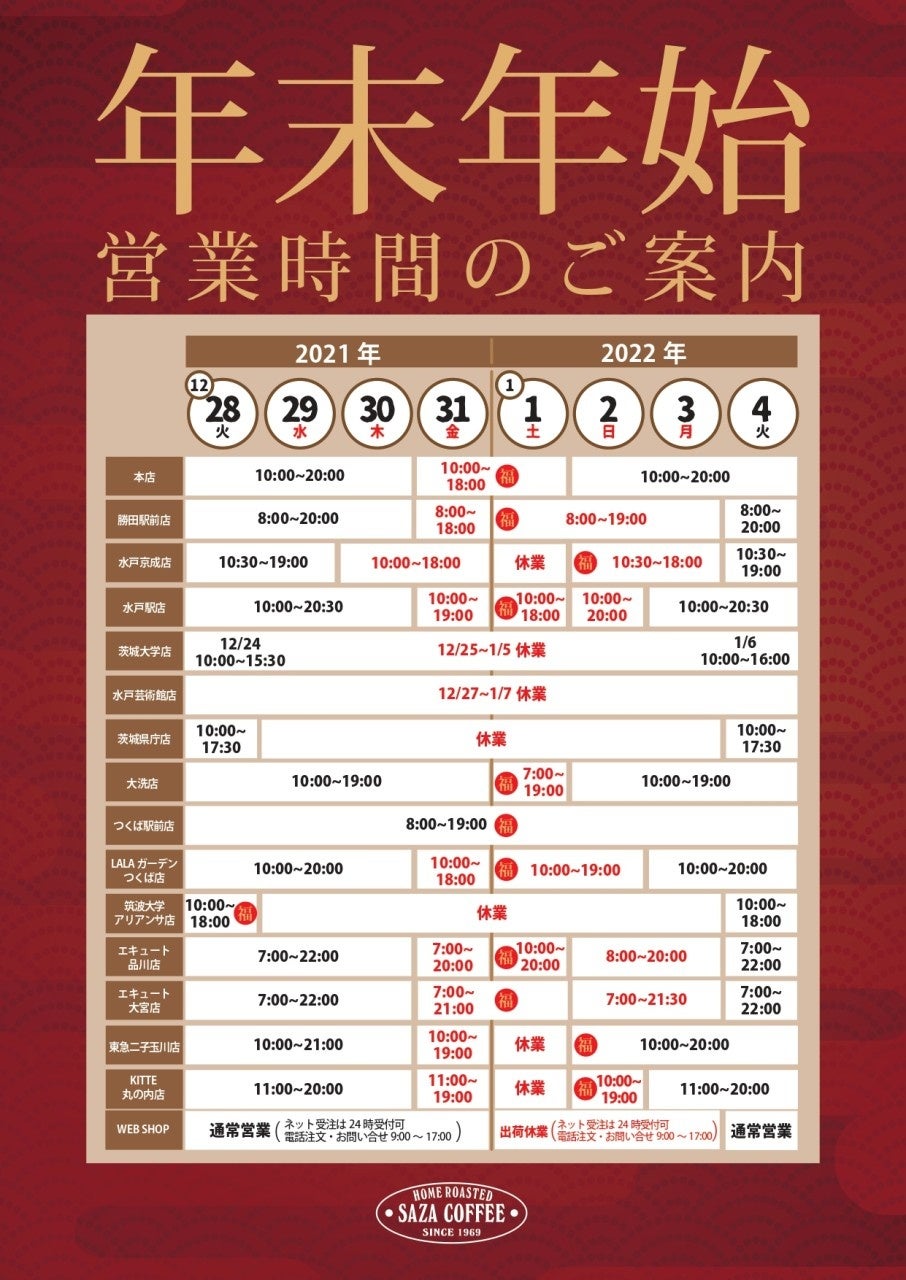 サザコーヒーのお正月