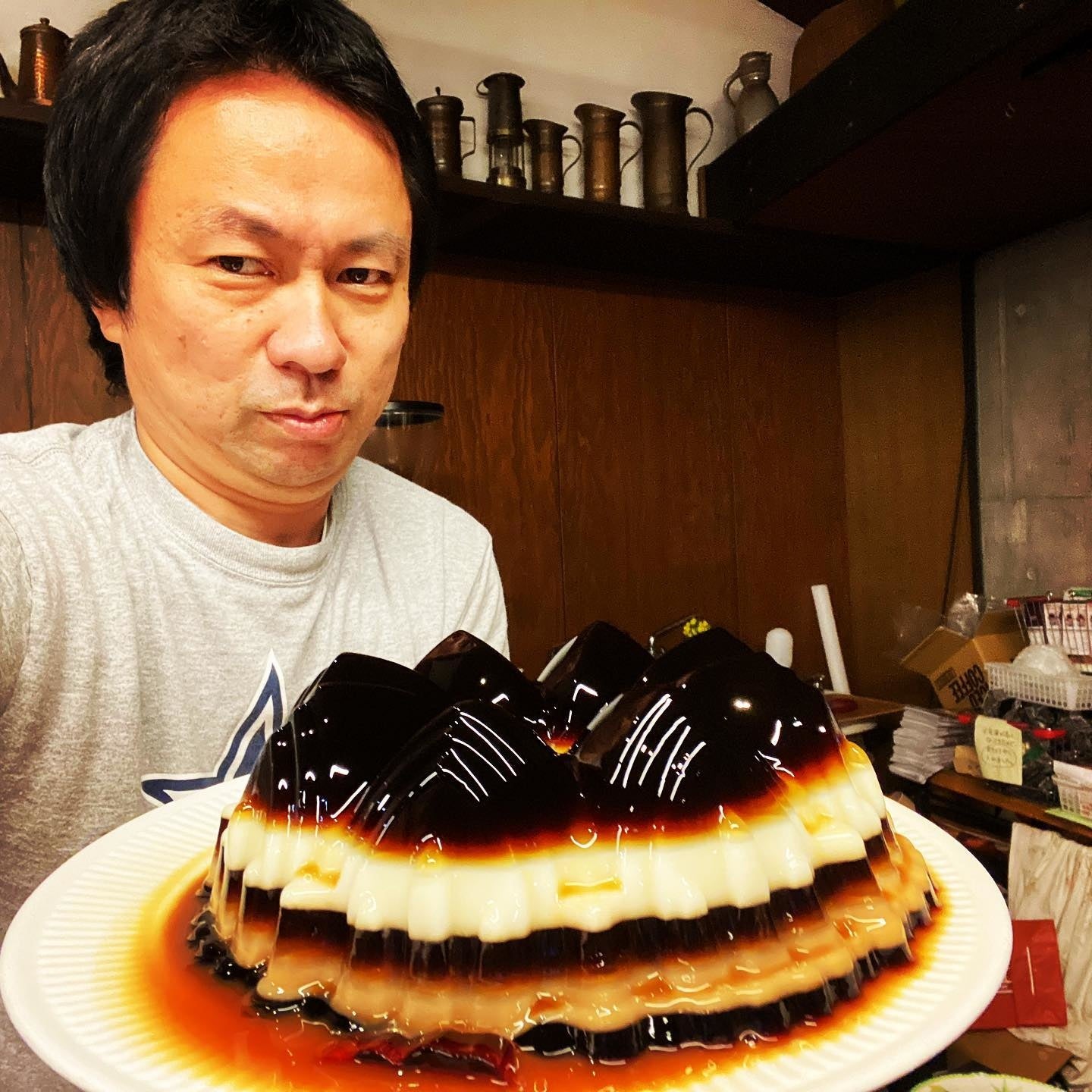 コーヒーゼリーの研究で作成したコーヒーゼリーのお城