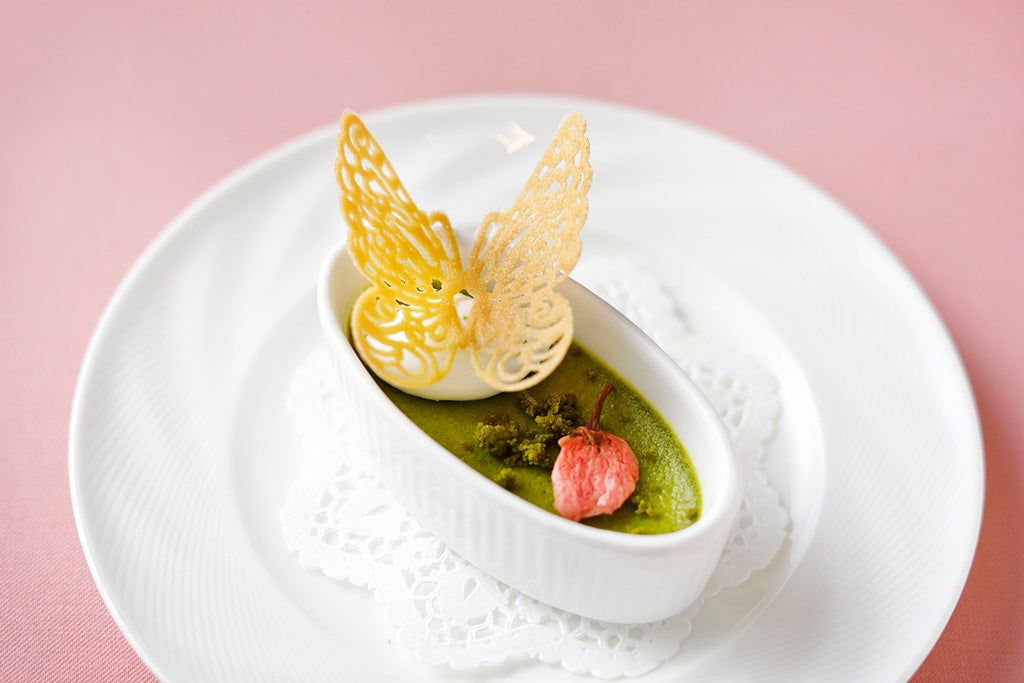 葉桜 ～抹茶のクレームキュイ～