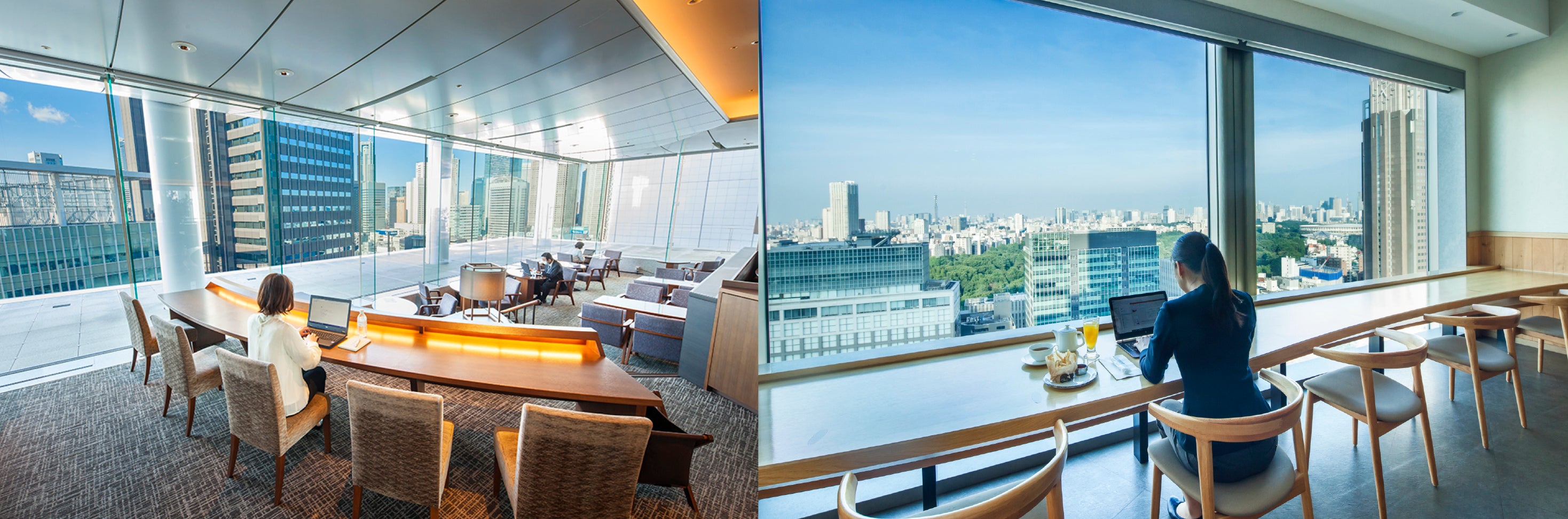 レストランやラウンジで食事をしながらリフレッシュ