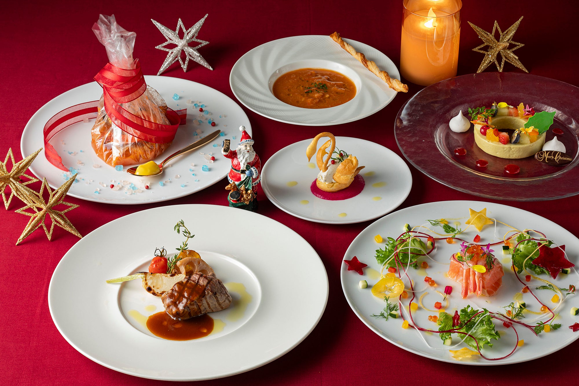 「クリスマスベル」の肉料理は、 熊本県のブランド牛“あか牛”フィレ肉のグリルで