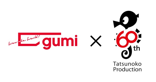 株式会社gumi、株式会社タツノコプロのロゴ