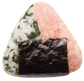 春菊と亜麻仁油のたらこまぶし2色おにぎり