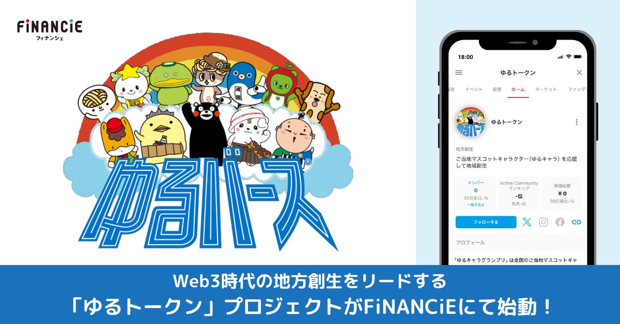 ゆるキャラグランプリ実行委員会とスマートリレーションが協業して、Web3時代の地方創生をリードする「ゆるトークン」プロジェクトをFiNANCiEにて始動!