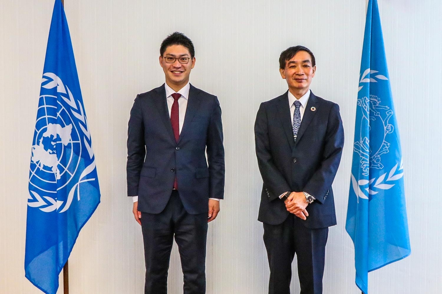 （右）UPU事務局長 目時 政彦氏 （左）ＡＣＳＬ代表取締役社長 鷲谷 聡之