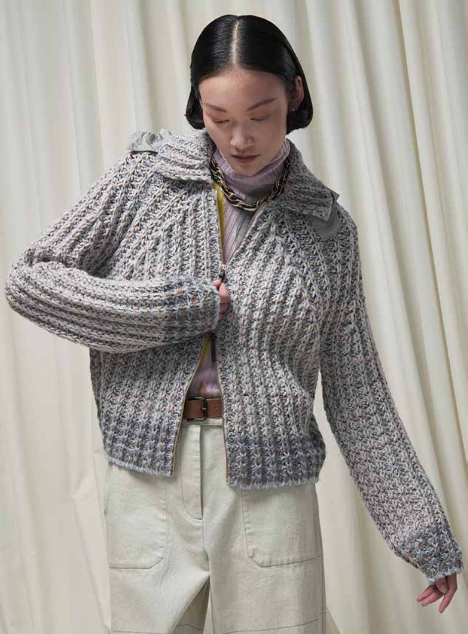 イタリア製　グレー ニット コート　CIVIDINI イタリア製 グレー ニット コート CIVIDINI イタリア製 グレー