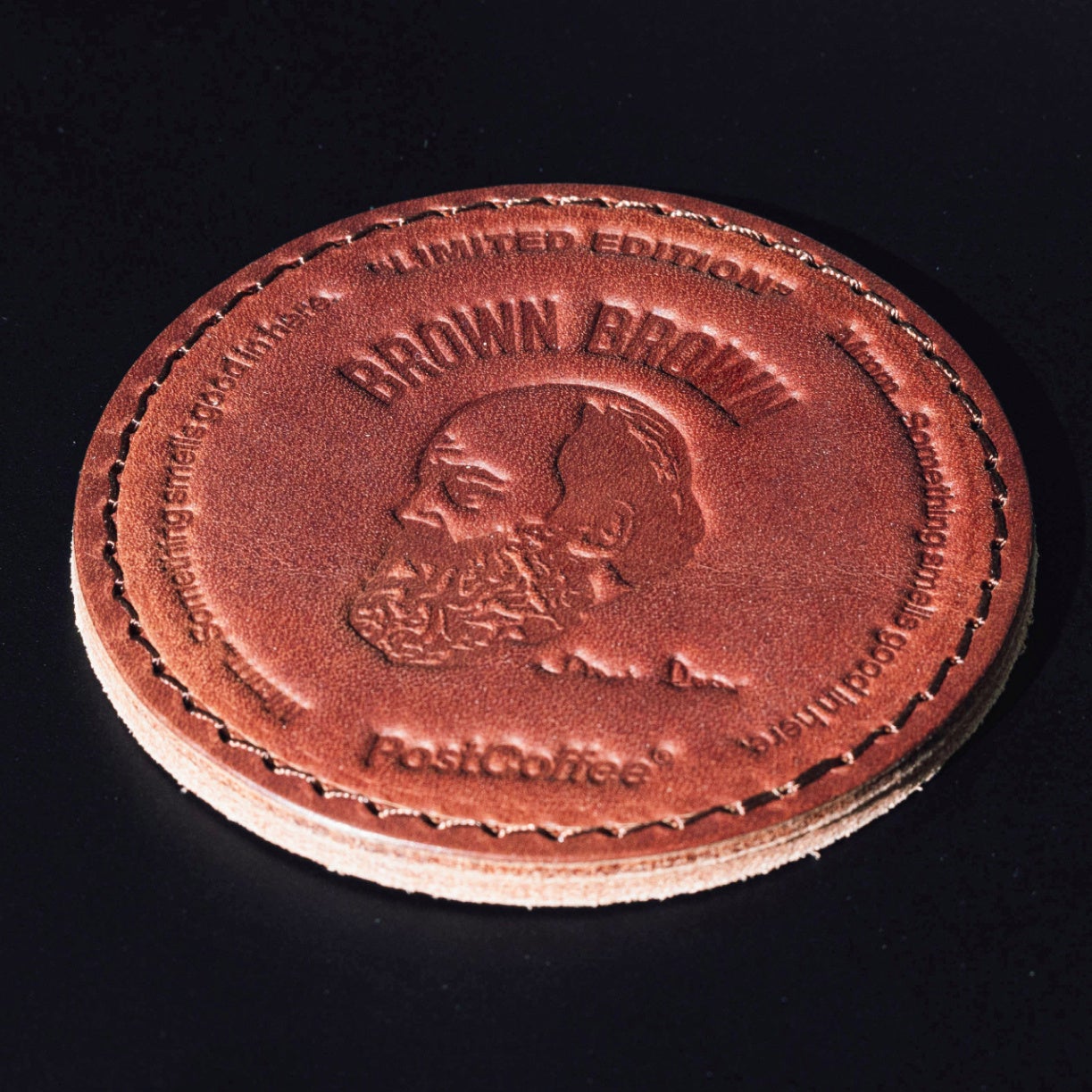 POSTCOFFEE X BROWNBROWN LEATHER COASTER